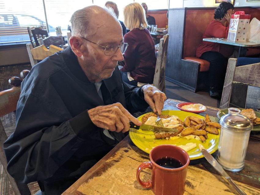 Dad dining out at The (Original) Range Cafe in Bernalillo NM